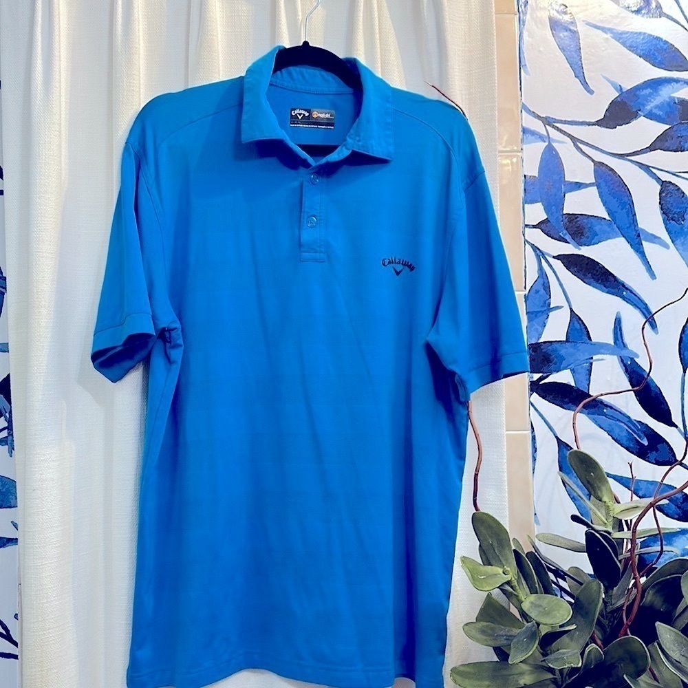 Men’s Blue Callaway Opti-Dri Polyester & Spandex  Golf Polo Size Medium